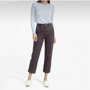 Everlane Cropped Straight Regular Jeans Women's Sz 0 Gray Hi Rise Utility Casual